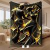 Golden Dance Couple Art, Romantic Gift for Partners, Soft Cozy Blanket, Elegant Golden Line Design, Multi-Purpose Home Decor, Warm Comfortable Throw