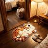 2D Cat-Shaped Area Rug Non-Slip Cartoon Carpet Cute Home Decor Carpet  Living Rooms