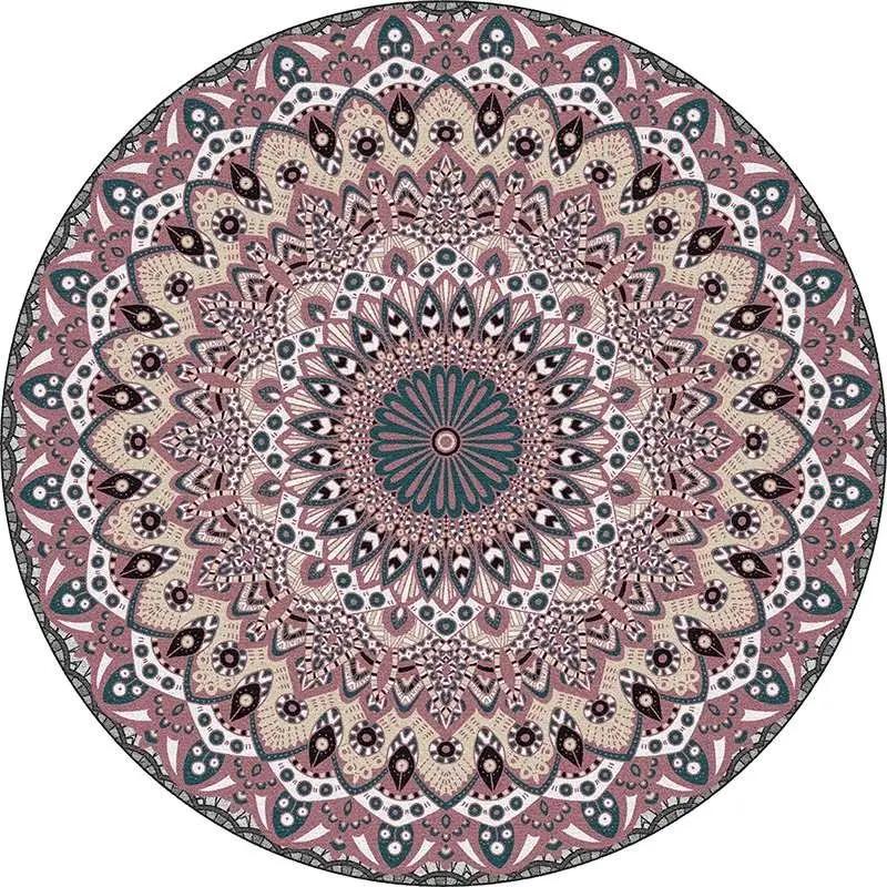 American Ethnic Bohemian Round Carpet Living Room Bedroom Decorate Coffee Table Rug Hanging Basket Computer Swivel Chair Mat
