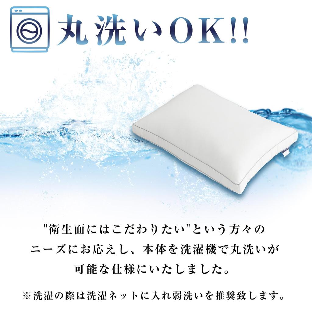 Fuwawa Hotel-Quality Pillow, Approx. 63 X 43 X 20 Cm [High X Low Height Adjustable] High-Resilience Pillow [SEK], Odor-Resistant, 3D Structure, Soft