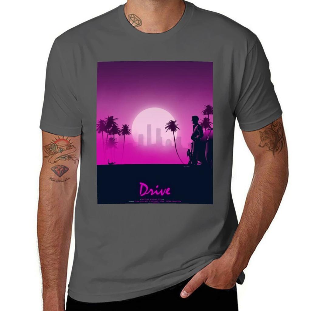 Drive Minimalist Movie Poster TShirt Casual Street Style Short Sleeve Tee