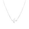 Namdaemun S925 Sterling Silber Schwalben Halskette: Damen Hohl Choker mit Runder Perlenkette