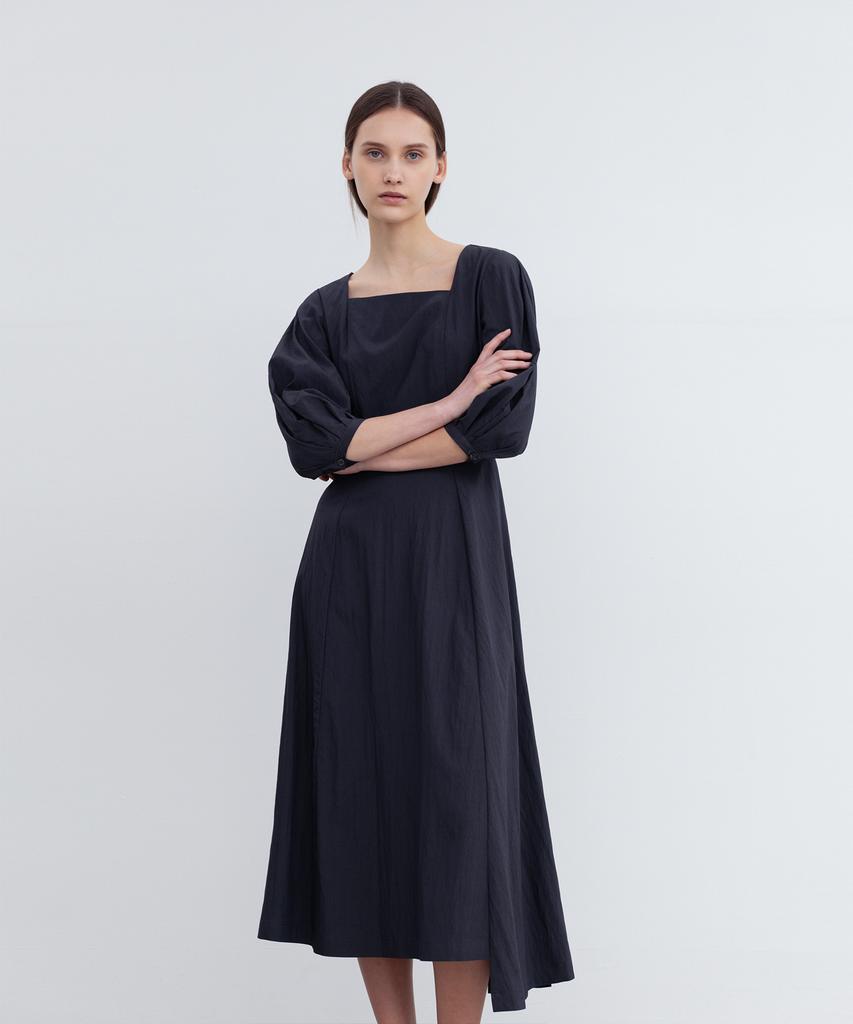 Rie Square Neck Puff Sleeve Dress Wb