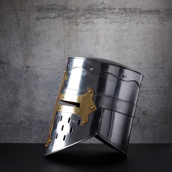 Medieval Crusader Helmet Templar Knight High Quality Steel  Golden Cross  Pre Fitted Liner  Cosplay Gift