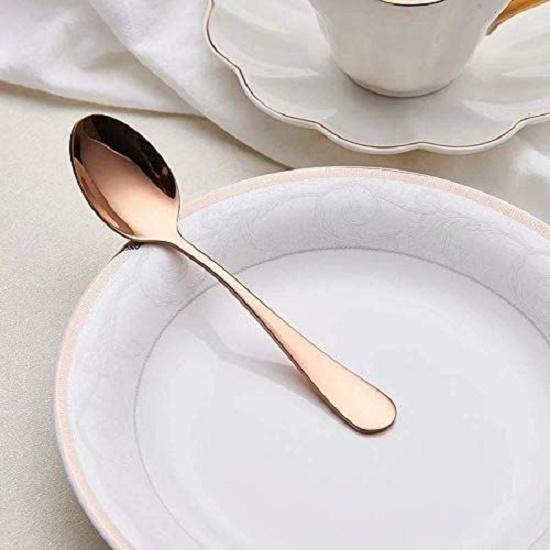 Mirror Finish Rose Gold Plated Stainless Steel Flatware Set Copper Silverware Set Rose Gold Spoon