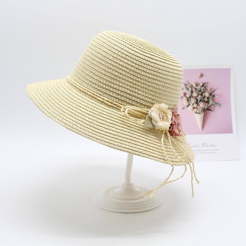 2020 Summer Parent-Child Straw Hat, Handmade Straw Visor Girl Flower Sun Hat