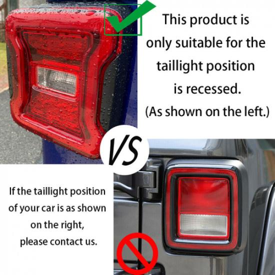 2Pc ABS Tail Light Lamp Guard Protector Cover Bezel for 2018-24 Jeep Wrangler JL