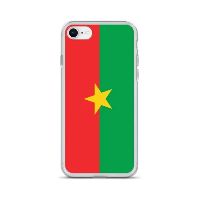 Coque iPhone - Drapeau Burkina Faso - iPhone SE 2020 - Souple - Multicolore - Silikonový průhledný