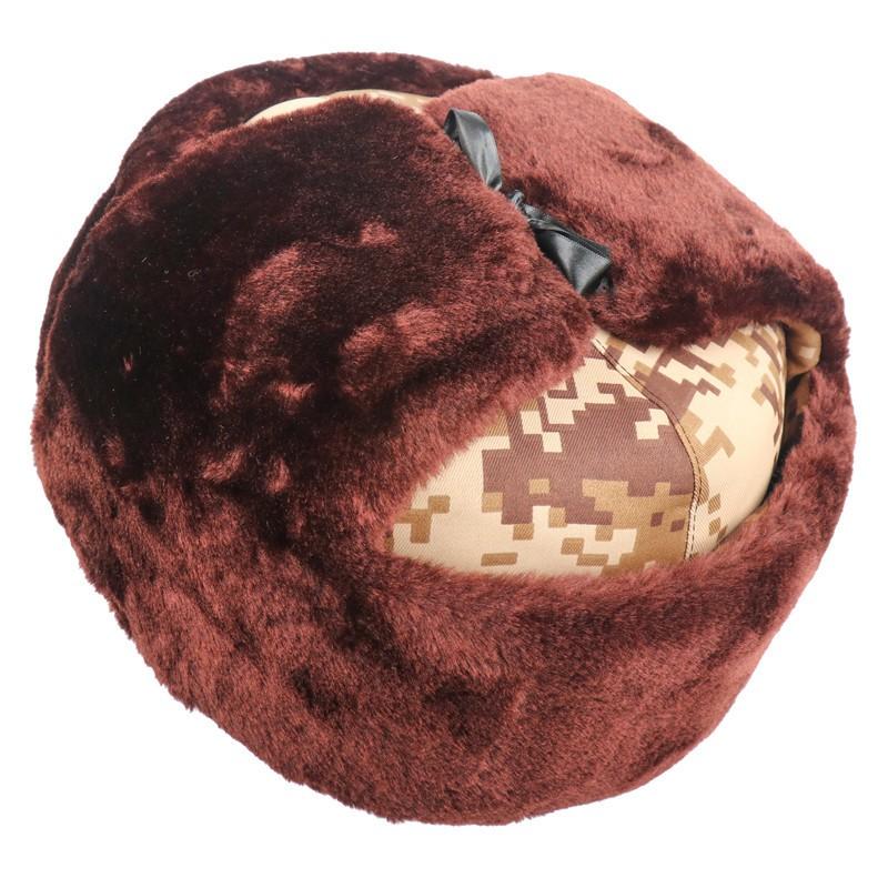 Winter Warm Fleece-Lined Military Style Beanie Hat With Embroidered Badge Men Women Outdoor Cold Weather Protection