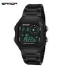 Sanda Men's Waterproof Multifunctional Digital Watch - Small Square, Steel Band