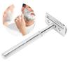 Men Manual   Zinc Alloy NonSlip CloseFitting DoubleSided Blade Shaving Knife(Silver )