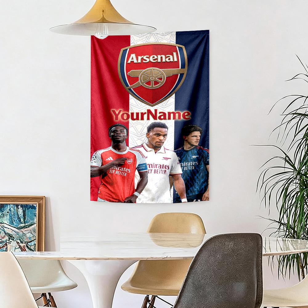 Arsenal Custom Ditt Navn Vægdekoration Vægtæppe Kunst Til Kæledyrsminde Fødselsdag Bryllupsfest Baggrund Familiegave