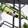 Stojak Metalowy Czarny Wino Alkohol Regał Szafka Półka na Wina 6 Butelek