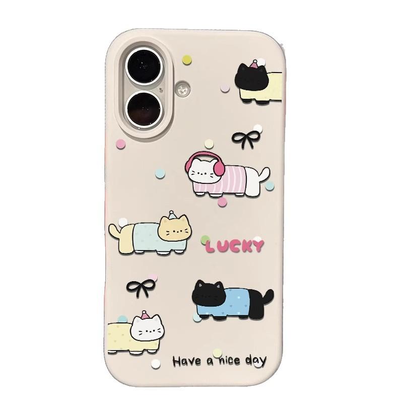 For Apple 17promax Mobile Phone Case Cartoon Kitten for IPhone17 New 15promax Liquid Silicone