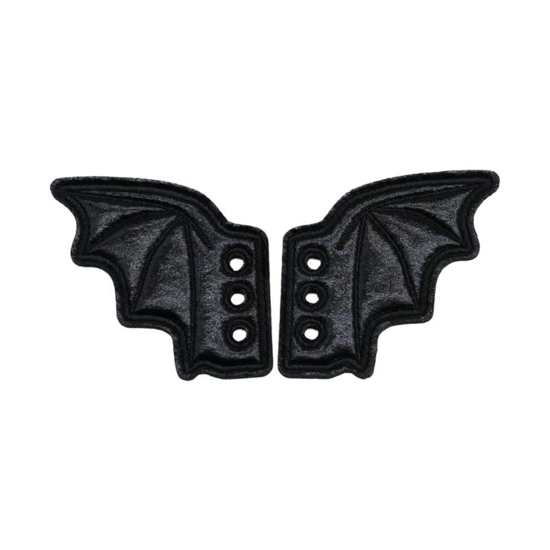 PU Leather Bat Wing Shoe Charm Halloween Footwear Decoration Accessories For Sneakers Boot Skateboard And Running Shoe
