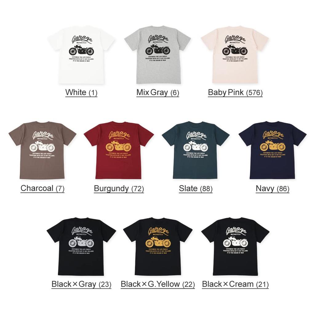 MOTORCYCLE Biker Original Print Short Sleeve Brand L Shiro [Jeans Bug] T-Shirt Men's Women's ST-MOTOR (1)