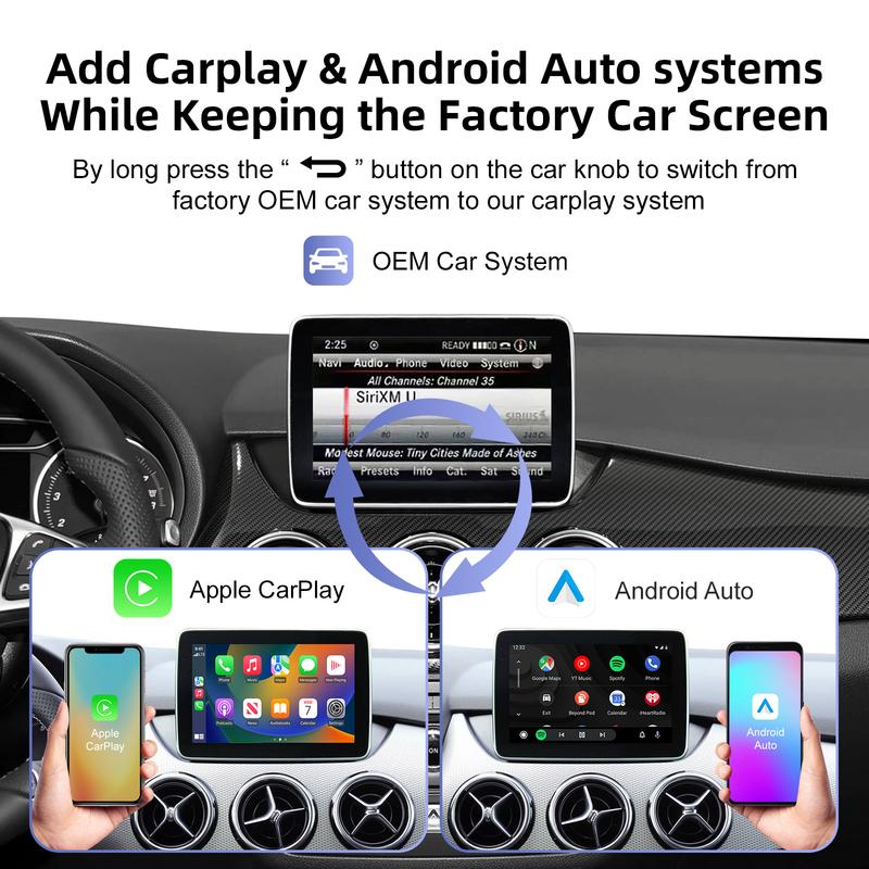 Ezonetronics Wireless CarPlay Android Auto Retrofit Kit Decoder Box for Mercedes Benz NTG 4.5 4.7 COMAND System 2011-2015