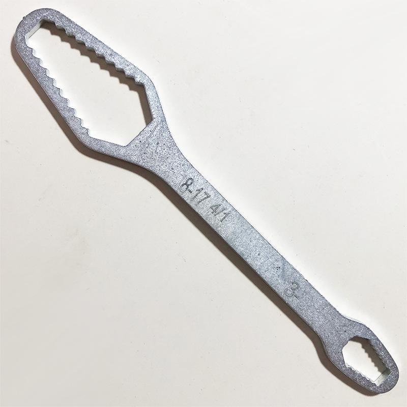 Dual-Head Self-Tightening Adjustable Wrench for Glasses, 3-17mm/8-22mm Silver 146mm length, 3.5mm thick, 35g