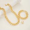 3PCS Gold Color Chunky Chain Jewelry Set For Women Men Exaggerated Punk Cuban Necklace Bracelet Ring Fashion Unisex Jewelry 2026