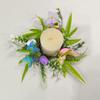 Easter Egg Flower Wreath Artificial Flowers Butterfly Candlestick Wreaths Garland Candle Holder Ring Table Home Party Decoration
