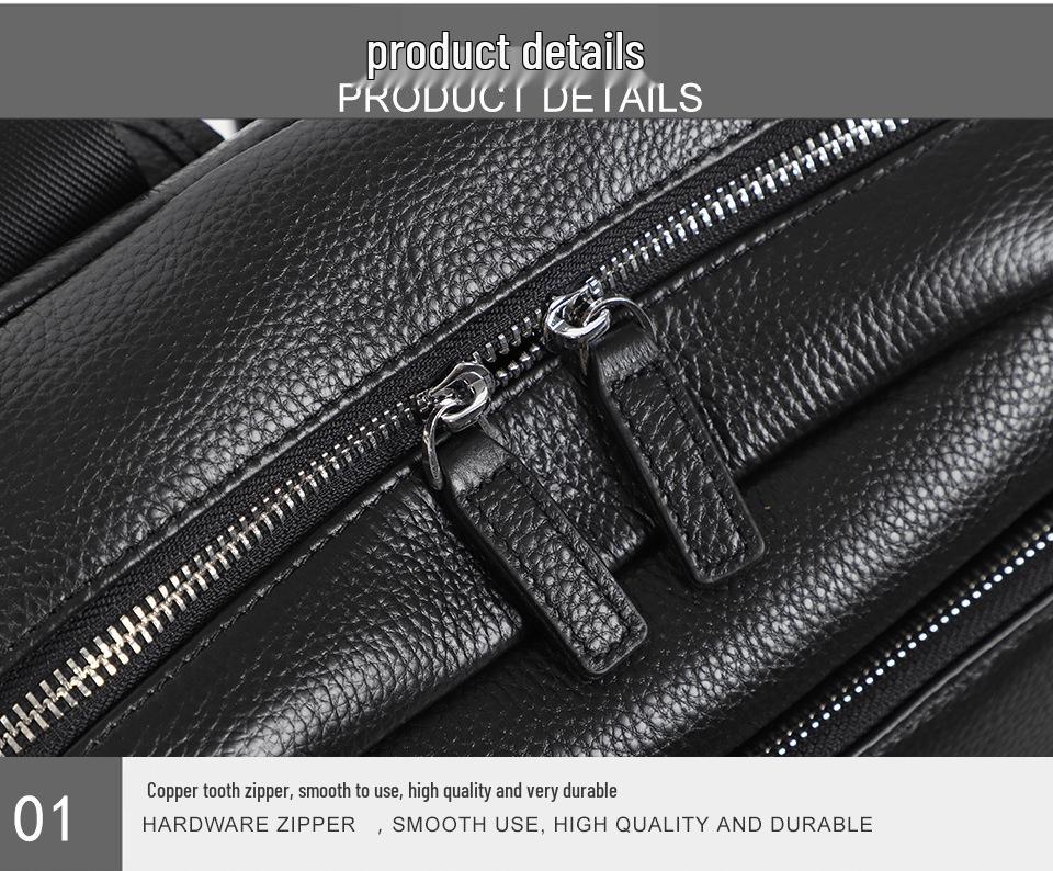 Zaino in Vera Pelle di Vacchetta da Uomo - Grande Capacità, Stile Casual Giovanile, Borsa a Spalla Doppia 2024 per Computer Portatili