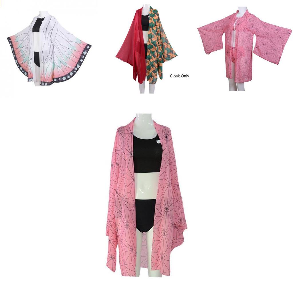 Stunning Demon Slayer Kimetsu No Yaiba Bikini Swimsuit Set With Beautiful Cloak For Summer