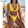 Neu Qualität Bikini Badeanzug Europa und Die Vereinigten Staaten Sexy Versammelt Einfarbig Split Bikini Badeanzug
