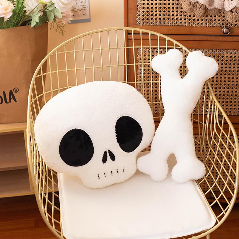 Halloween Crossbones Skull Plush Toy Stuffed Animal Doll Home Gifts Decoration