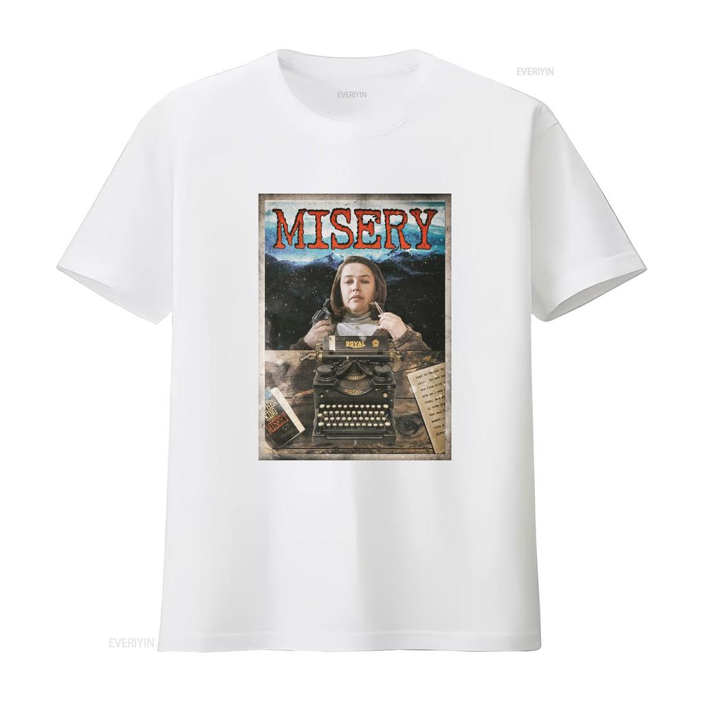 Misery Stephen King Horror Movie Inspired T Shirt Vintage Royal Typewriter Gun Design vintage Washed streetwear graphic Soft