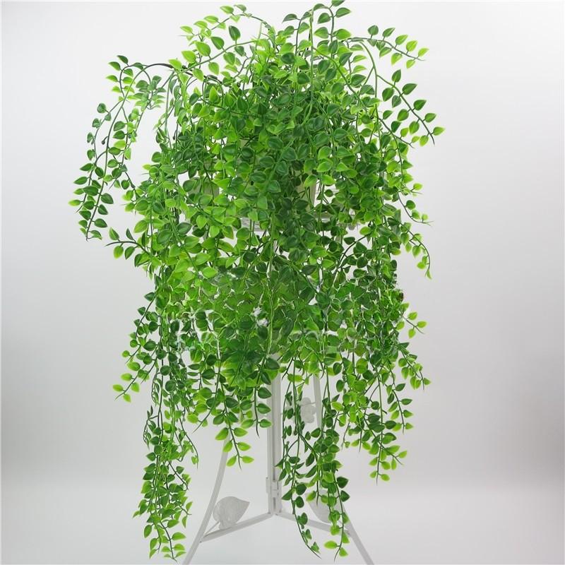Artificial Green Plant Wall Decor With Plastic Vines For Living Room Handmade Style