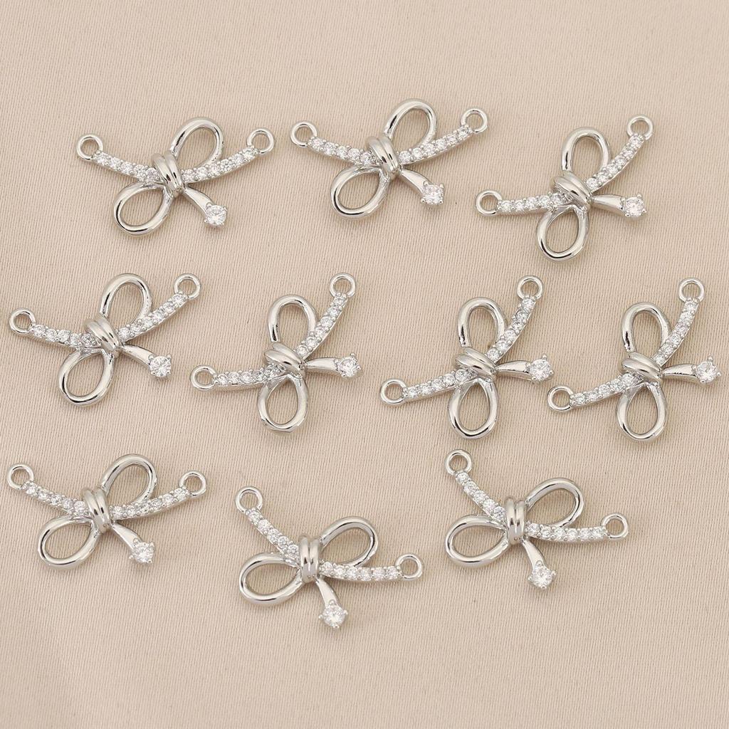 Liangfei 18k Gold Plated Rhinestone Knot Bow Pendant - Simple Handmade Charm Jewelry Accessory