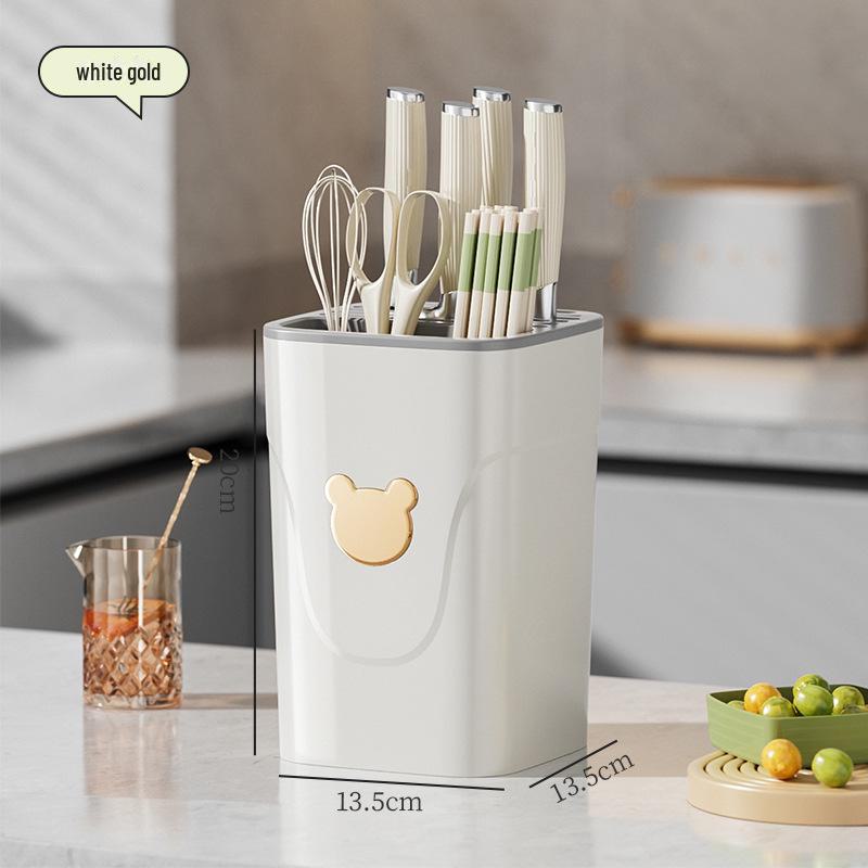 Multifunctional Kitchen Knife and Utensil Storage Rack
