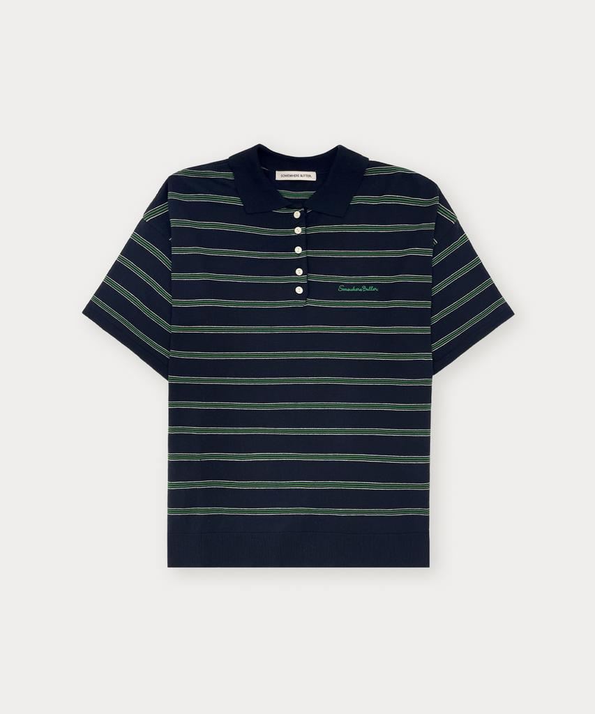 Sseomweeobeoteo Champ Stripe Knit - Navy