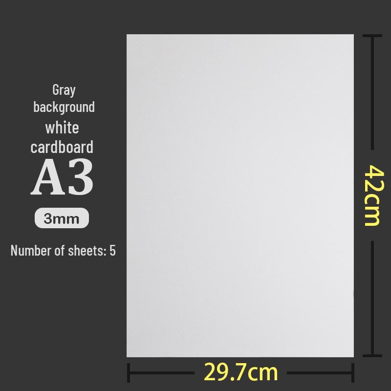 A4/A5 & A2/A3 Gray-White Cardboard, 1.5mm & 2-3mm Thickness, Student Backing Board for Colored Paper and Gouache Painting