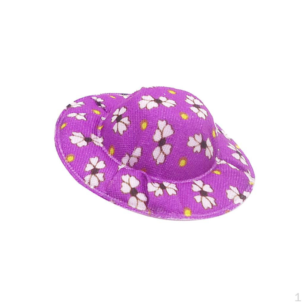 

1/12 Dollhouse Miniature Doll Hat Melon Headgear фіолетовий