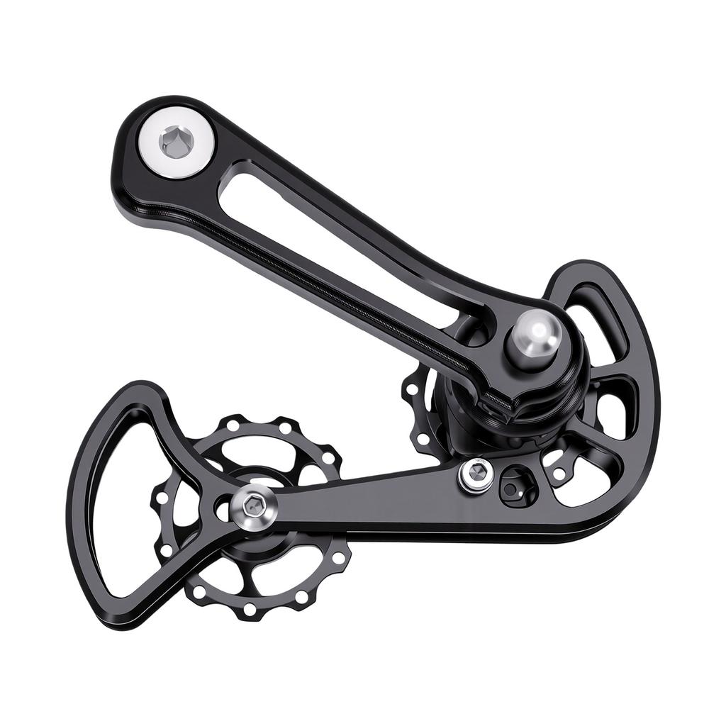 Single Speed Mountain Bike Chain Tensioner 11T Aluminum Alloy Folding Bike Double Spring Guide Chain Tensioner Black