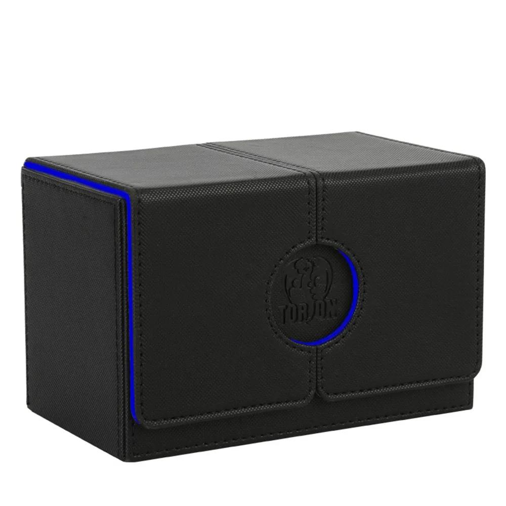 Fashion PU Leather Card Deck Box Flannel Collection Window Collection Box Game Card Organizer Children