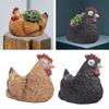 Chicken Flower Pot Multiuse Chicken Sculpture Home Ornament Patios Resin Plant Pot for Kitchen Indoor Backyard Office Desk