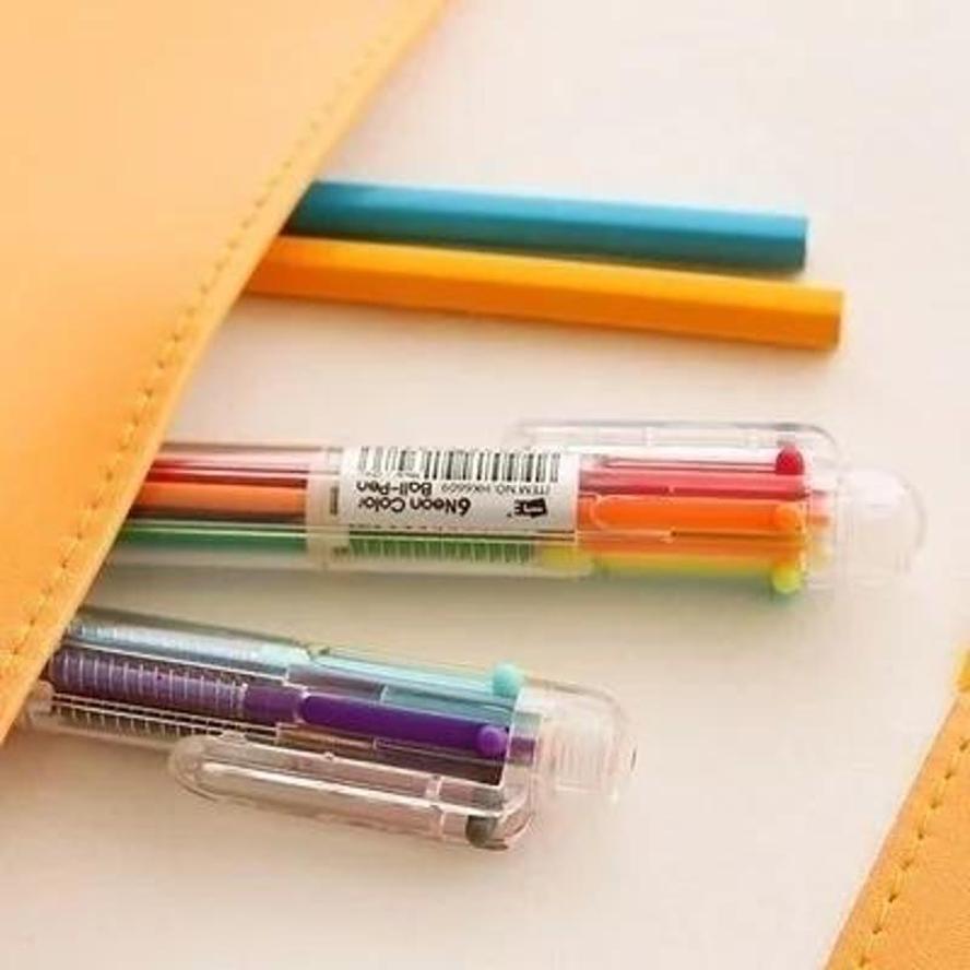 5 Pcs Transparent Cartoon Ballpoint Pen Creative Cute Colorful Swivel Supplies School&Office Supplies Kawaii Stationery