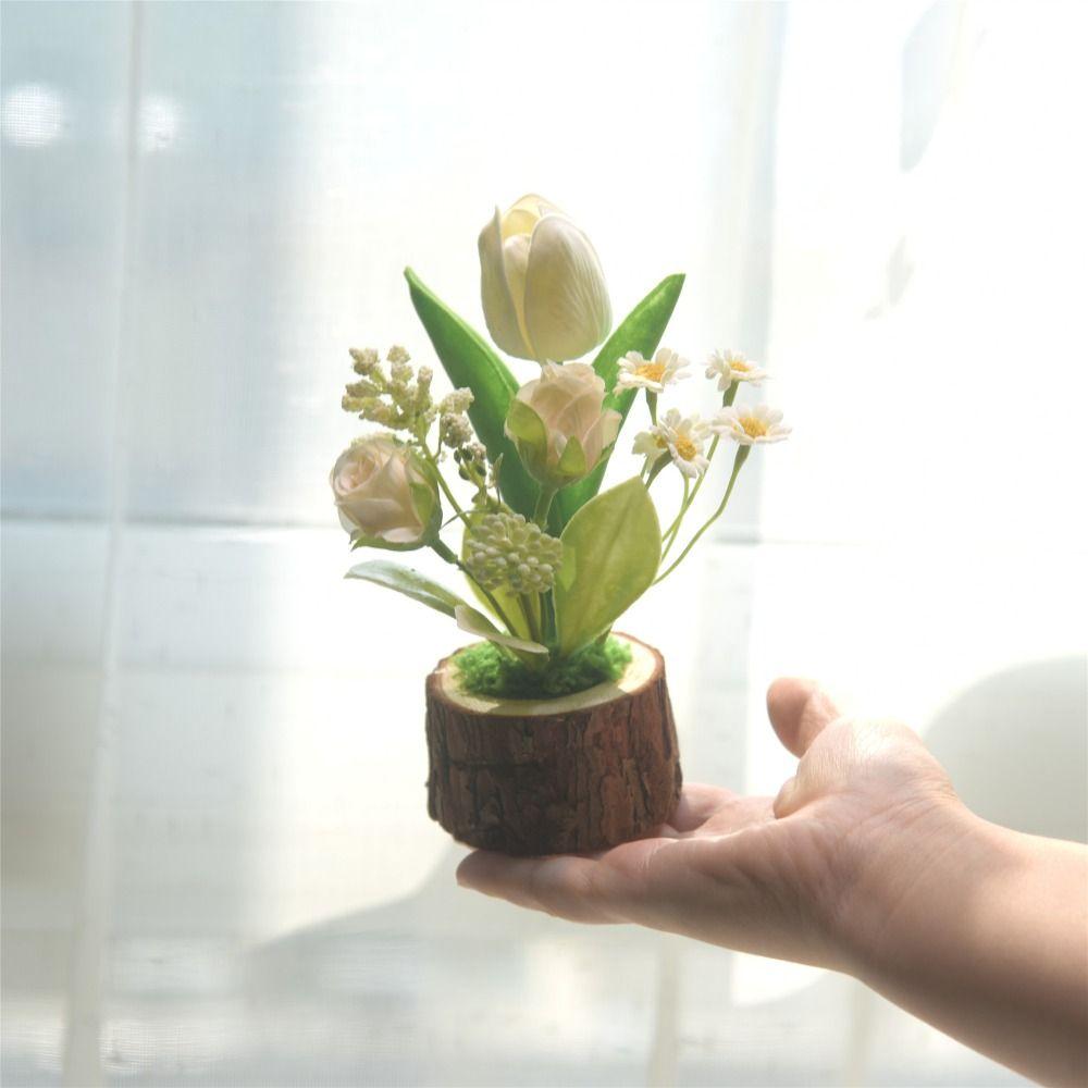 Fake Flowers Artificial Tulip Potted Green Plants Simulation Flower  Valentine's Day