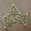 10pcs 28x25mm Vintage Jewelry Making Antique Bronze Color Earring Connector Charms Porous Triquetra Earring Connector
