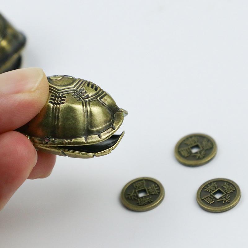 Turtle Shell Pendant Fortune Divination Game Props Copper Coins Crafts Wealth Zinc Alloy Ornament Decor Chinese Telling