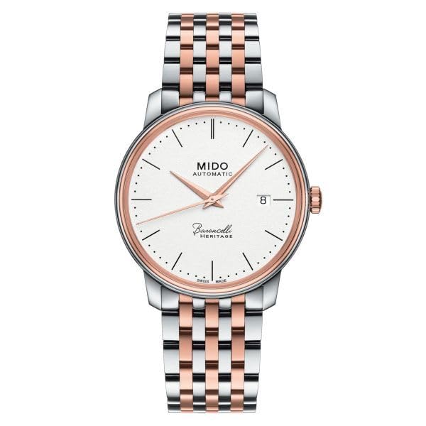 

Watch BARONCELLI White Dial Stainless Steel Sapphire Crystal Automatic 3 ATM Water Resistant 39MM Swiss Watch Brand Combi [Mido] Self-winding білий