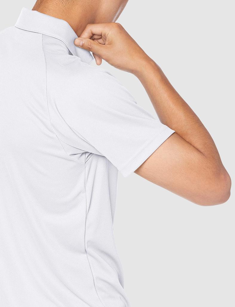Mizuno Training Polo Short Slim Moisture Quick Size S to Japanese Size N-XT Shirt, Sleeve, Fit, Wicking, Drying, 32JA0275, White, (Equivalent S)