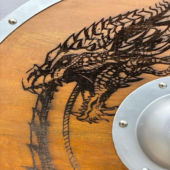 60.96 Cm Hand-Carved Dragon King Viking Medieval Shield Wall Decor Gift