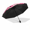 1pc Floral Heart Butterflies Automatic Open/close Umbrella, 8-Rib sturdy structure, Auto Folding/Opening, Portable Travel Umbrella for Women, c29