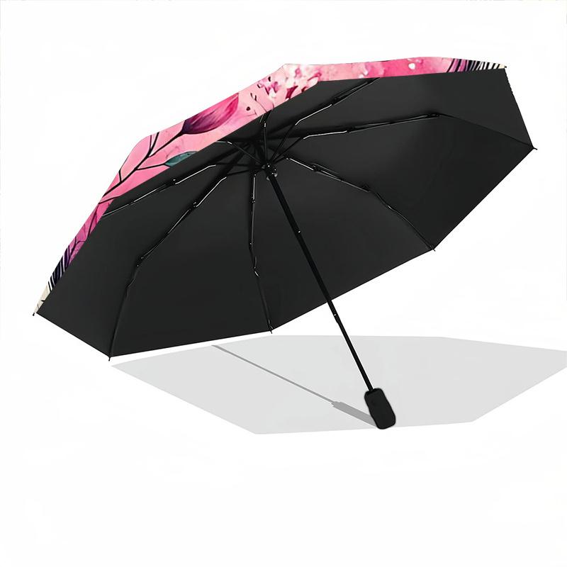 1pc Floral Heart Butterflies Automatic Open/close Umbrella, 8-Rib sturdy structure, Auto Folding/Opening, Portable Travel Umbrella for Women, c29