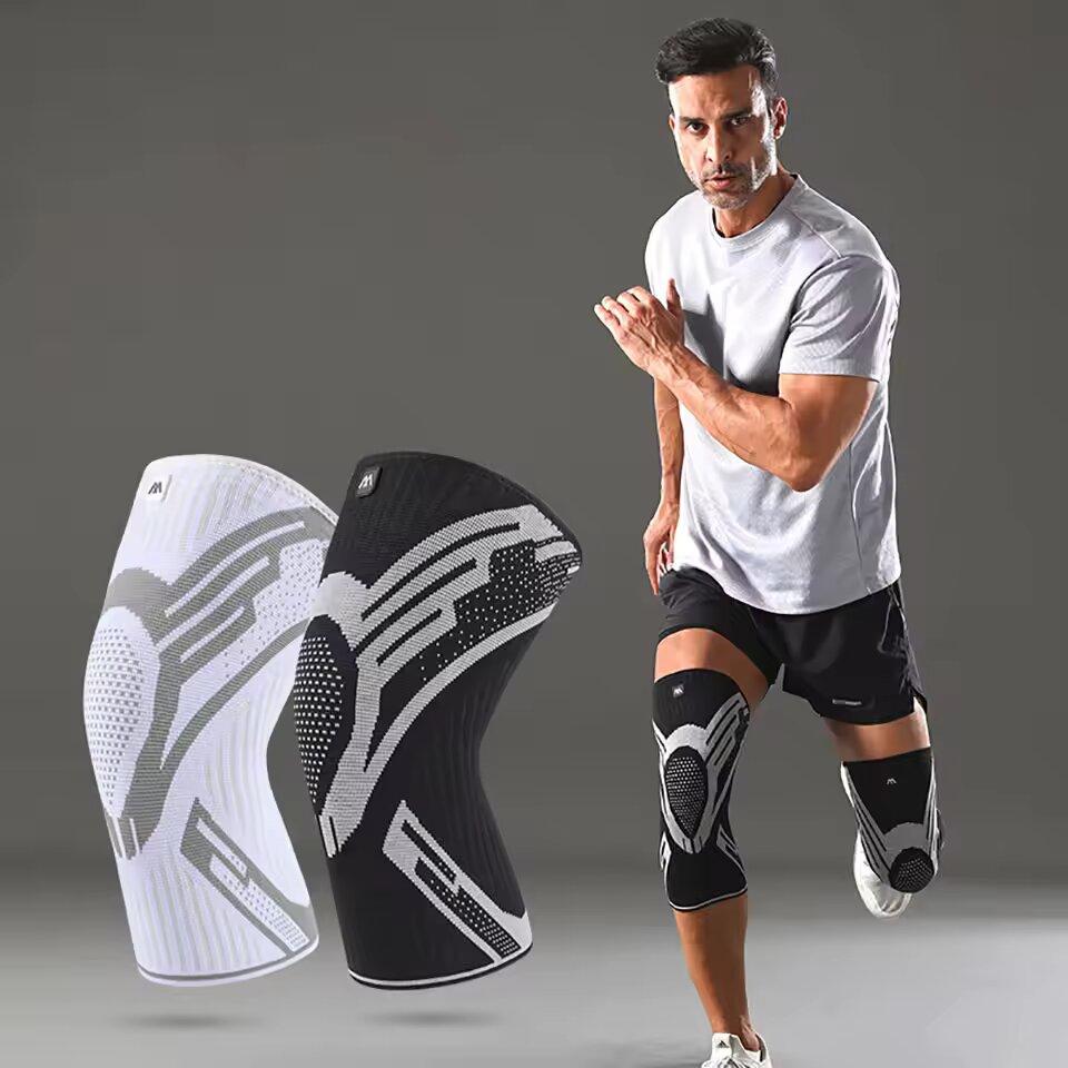 1 Pc Compression Knee Support Sleeve Elastic Breathable Knee Pads Brace Springs Gym Sports Protector Basketball Volleyball Run