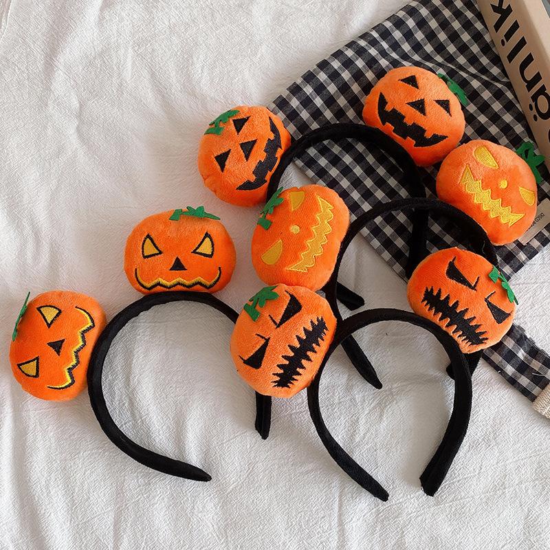 16PCS Halloween Spooky Pumpkin Hair Bands Quirky Cute Wash Face Headband Women 2025 Halloween Party Hairpin Decoration Headpiece
