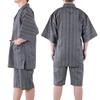 YUKITAC Men's Jinbei (Jacket) in Black, Green, and Gray, Sizes M/L/LL, 100% Cotton, Perfect for Fireworks and Summer Festivals (E, M)